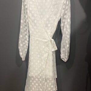 Elegant White Wrap Dress